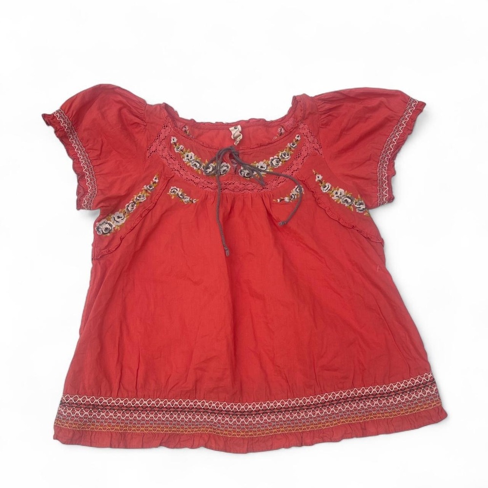 Floreat orange embroidered blouse